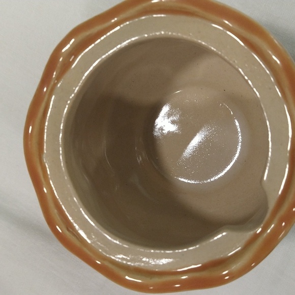 Henriksen Navy blue majolica jam sugar pot bird branches hand painted stoneware - Picture 3 of 8